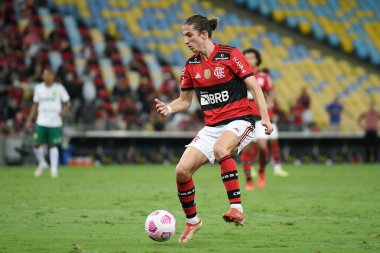 Rio de Janeiro, Brezilya, 17 Ekim 2021 Flamengo 'dan Filipe Luis Brezilya Maracan Stadyumu' nda oynanan maçta Cuiab 'a karşı oynamıştır..