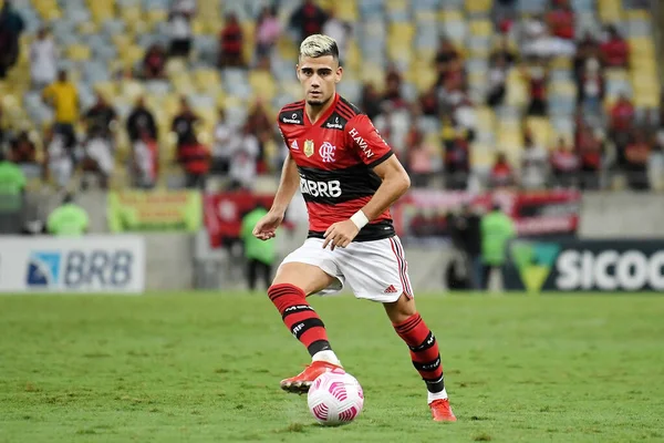 Rio Janeiro Brasilien Oktober 2021 Fotbollsspelare Andreas Flamengo Laget Matchen — Stockfoto