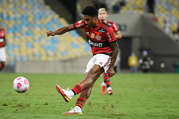 Rio Janeiro Brazilië Oktober 2021 Voetbalspeler Vitinho Van Flamengo Tijdens — Stockfoto