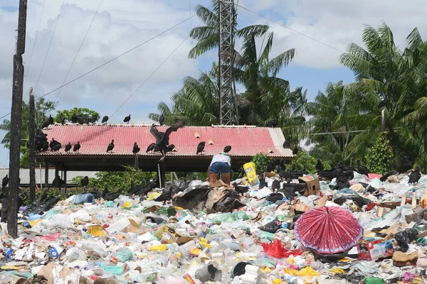 Afu, Brezilya, 11 Kasım 2021 Afu şehrinin açık hava çöplüğü, Maraj adası, Par eyaleti.