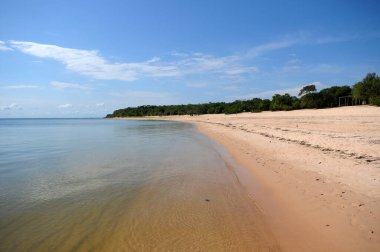 View of the freshwater beach of the Tapajos River in Alter do Cho, in the state of Par, northern Brazil. clipart