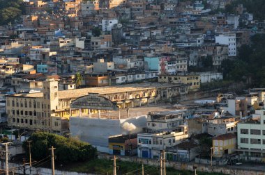 Rio de Janeiro, Brazil, August 24, 2014.Implosion of the old woolen fabric factory Alto da Boa Vista in the Morro da Mangueira community in the northern part of the city of Rio de Janeiro