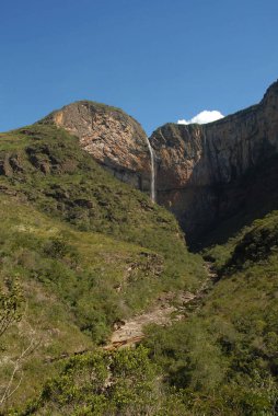 Minas Gerais,February 20, 2016Waterfall of the Tabuleiro, 3rd highest waterfall in Brazil, located in the Espinhao mountain range in the municipality of Conceio do Mato Dentro,Brazil.