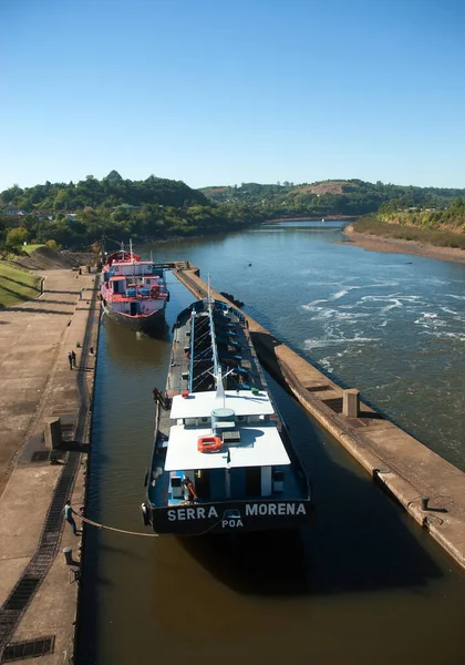 Rio Grande Sul Brasil Agosto 2006 Naves Que Pasan Por — Foto de Stock