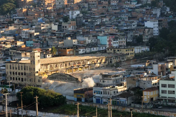 Rio Janeiro Brasilien Augusti 2014 Efter Implosionen Den Tidigare Textilfabriken — Stockfoto