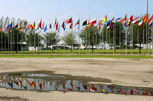 Rio Janeiro June 2009 Flags Hoisted Various Countries Rio Conference — Foto Stock