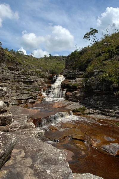 Minas Gerais Fevereiro 2016Grande Parte Cachoeira Tabuleiro Localizada Cordilheira Espinhao — Fotografia de Stock
