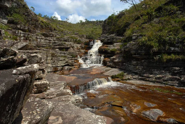 Minas Gerais Fevereiro 2016Grande Parte Cachoeira Tabuleiro Localizada Cordilheira Espinhao — Fotografia de Stock
