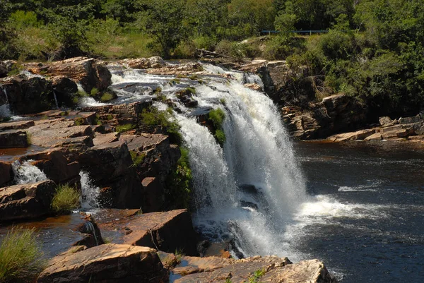 Minas Gerais Fevereiro 2016Grande Cachoeira Localizada Cordilheira Cip Parque Zareia — Fotografia de Stock