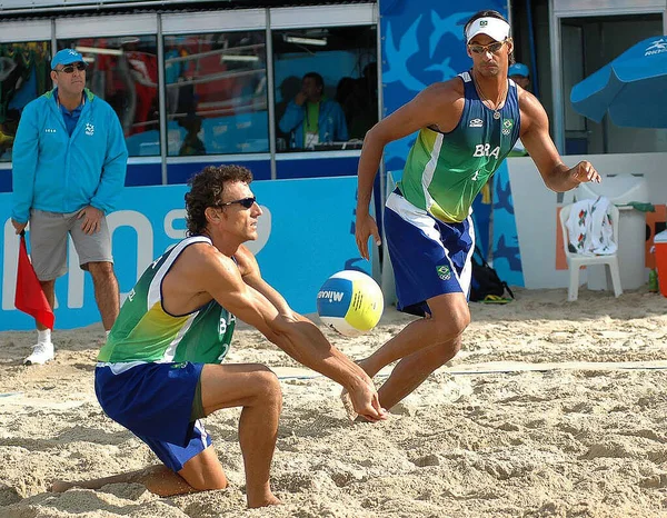 Rio Janeiro Brazil July 2007 Players Brazil Beach Volleyball Emanuel — Stock Photo, Image