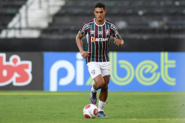 Rio de Janeiro, Brezilya, 13 Şubat 2022 Flüt takımından futbolcu Cris Silva, Carioca şampiyonası için Engenho Stadyumu 'nda düzenlenen fluminense vs. Portuguesa maçı sırasında