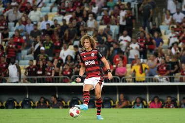 Rio de Janeiro, Brezilya, 14 Mart 2022 Flamengo takımından David Luiz, Maracan Stadyumu 'nda oynanan Carioca şampiyonası maçında Vasco' nun takımına karşı oynamıştır.