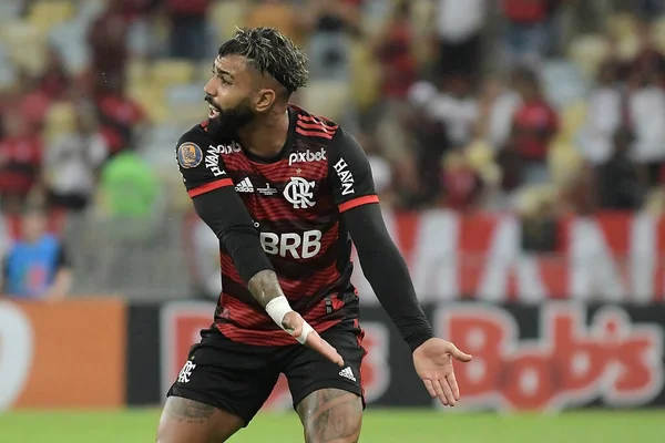 Rio Janeiro 2022 Vasco Flamengo Joueur Flamengo Gabi Célèbre Son — Photo