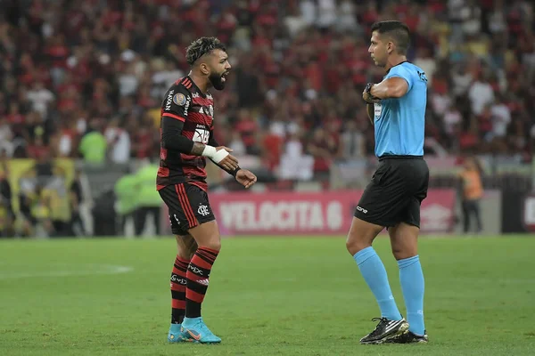 Rio Janeiro 2022 Vasco Flamengo Jogador Flamengo Gabi Comemora Seu — Fotografia de Stock