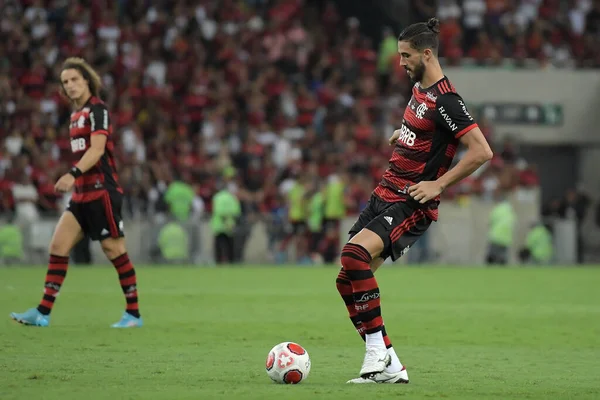 Rio Janeiro 2022 Flamengo Atltico Jogadores Durante Uma Partida Contra — Fotografia de Stock