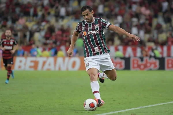 Rio de Janeiro, Brezilya, 2 Nisan 2022 Flüt takımından futbolcu Fred, Maracan Stadyumu 'ndaki Carioca şampiyonası için Flamengo maçında.
