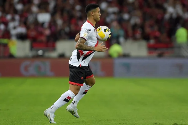 Rio Janeiro 2022 Flamengo Atltico Jogadores Durante Uma Partida Contra — Fotografia de Stock