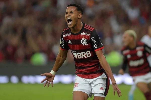 Rio Janeiro 2022 Flamengo Atltico Jugador Flamengo Lazaro Celebra Gol — Foto de Stock