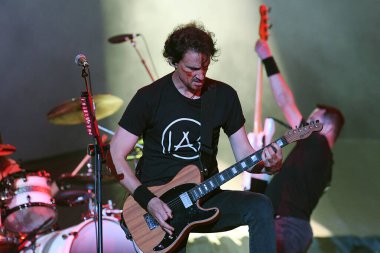 Rio de Janeiro, Brazil,September 2, 2022. Vocalist and guitarist Joe Duplantier of the French rock band Gojira, during a concert at Rock in Rio 2022, in the city of Rio de Janeiro.