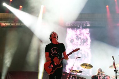 Rio de Janeiro, Brazil,September 2, 2022. Vocalist and guitarist Joe Duplantier of the French rock band Gojira, during a concert at Rock in Rio 2022, in the city of Rio de Janeiro.