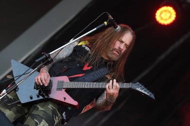 Rio de Janeiro, Brezilya, 2 Eylül 2022. Gitarist Phil Demmel, Amerikalı heavy metal grubu Metal Allegiance 'ın Rio de Janeiro şehrinde verdiği konserde.