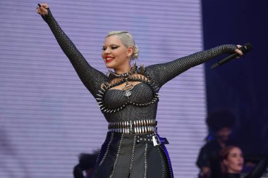 Rio de Janeiro, Brezilya, 8 Eylül 2022. Şarkıcı Duda Beat, Rio de Janeiro şehrindeki Rock i Rio 2022 'deki gösterisinde.