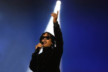 Rio de Janeiro, Brezilya, 10 Eylül 2022. Şarkıcı Djavan, Rio 2022 Rock 'taki gösterisi sırasında, Rio de Janeiro şehrinde