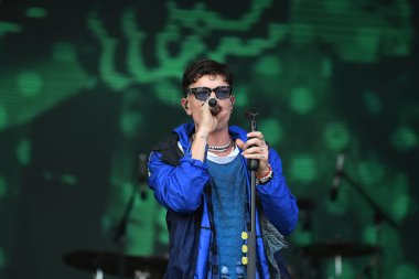 Rio de Janeiro, Brezilya, 9 Eylül 2022. Rio de Janeiro şehrinde, Rio 2022 Rock 'ta bir konser sırasında, nx 0' dan Di Ferrero vokalisti.