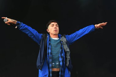 Rio de Janeiro, Brezilya, 9 Eylül 2022. Rio de Janeiro şehrinde, Rio 2022 Rock 'ta bir konser sırasında, nx 0' dan Di Ferrero vokalisti.