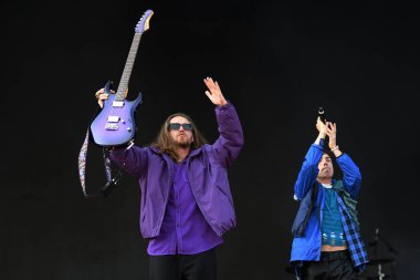 Rio de Janeiro, Brezilya, 9 Eylül 2022. Şarkıcı Vitor Kley, Rio 2022 'deki Rock konserinde, Rio de Janeiro şehrinde.