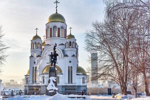 Yekaterinburg Russia Gennaio 2022 Chiesa Sul Sangue Onore Tutti Santi — Foto Stock