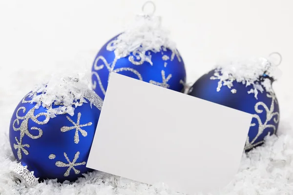 Card with Christmas Ornament has space for text — Stock Photo, Image