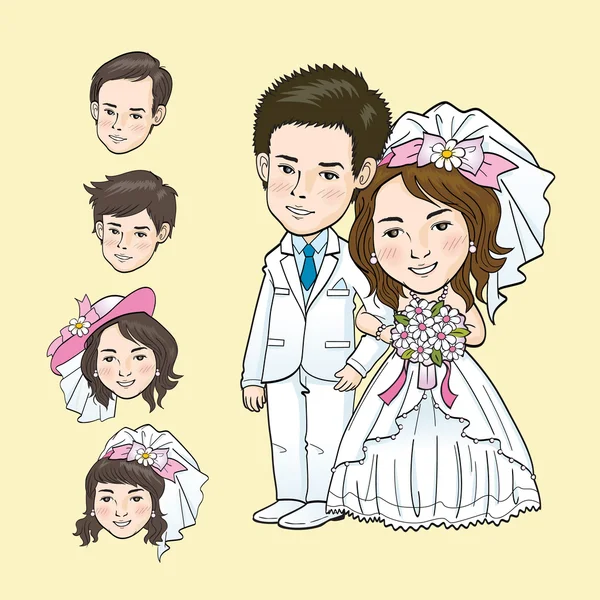 Caricature de mariage — Image vectorielle