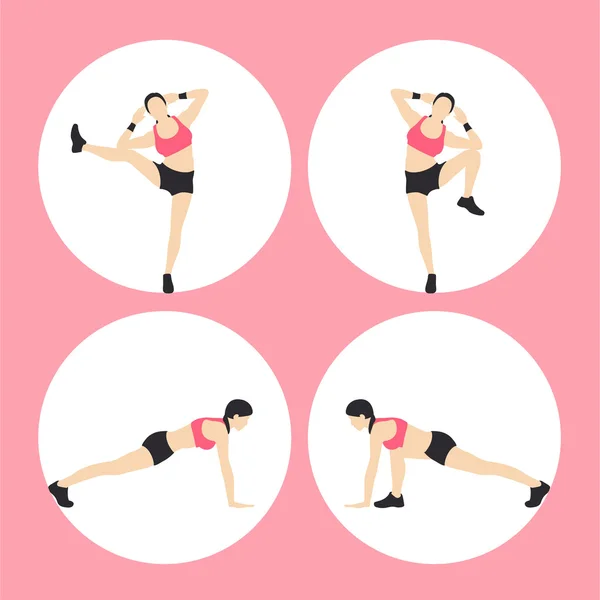 Femme Fitness vecteur — Image vectorielle