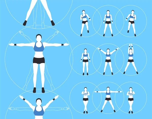 Mujer Fitness Vector — Vector de stock