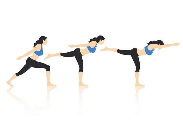 Yoga houdingen vector — Stockvector