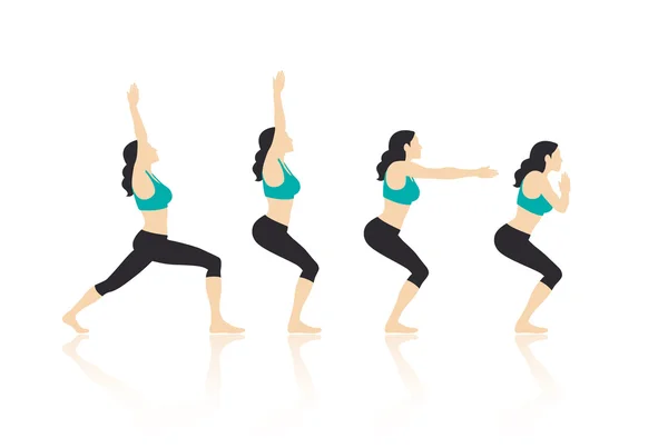 Poses de yoga vecteur — Image vectorielle