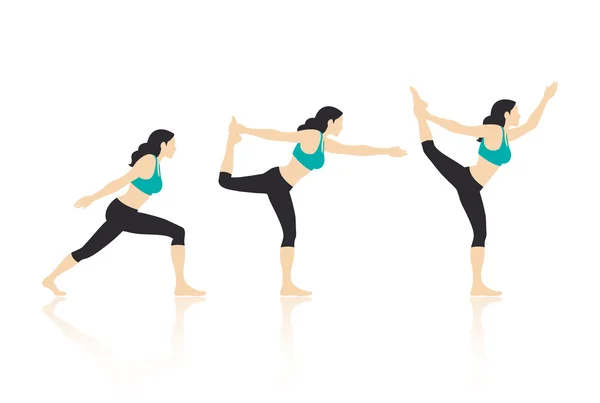 Yoga poses vektör — Stok Vektör