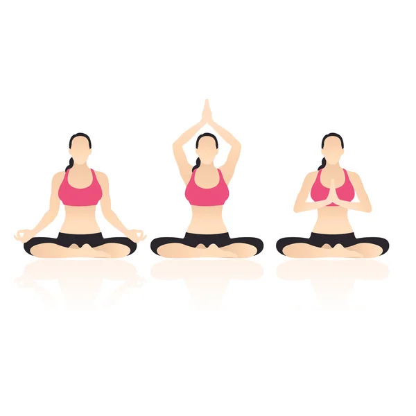 Yoga Poses Vector — Stock Vector