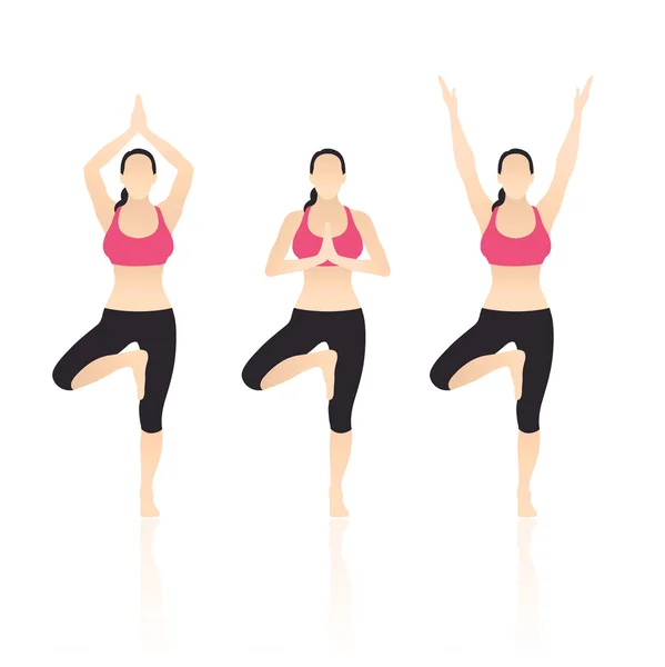 Poses de yoga vecteur — Image vectorielle