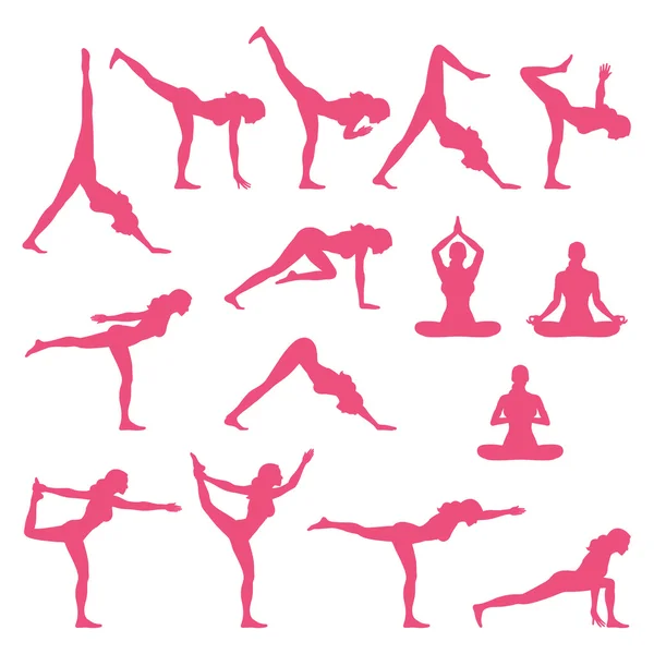 Yoga houdingen vector — Stockvector