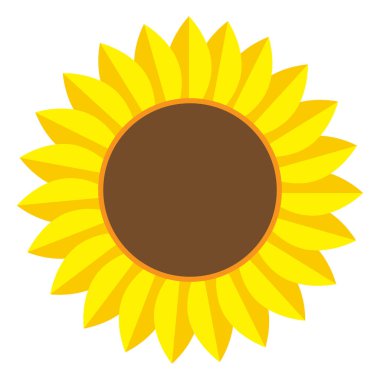 Ayçiçeği ikonu. Tarım geçmişi. Basit düz dizayn. Sarı bahçe bitkisi. Vektör çizimi. Resim yükle. 