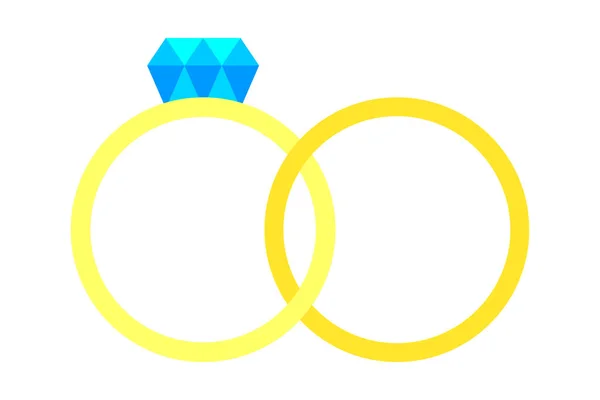 Icono de anillo de boda de color. Una pareja romántica. Esquema simple. Icono línea. Diseño de silueta. Ilustración vectorial. Imagen de stock. — Archivo Imágenes Vectoriales