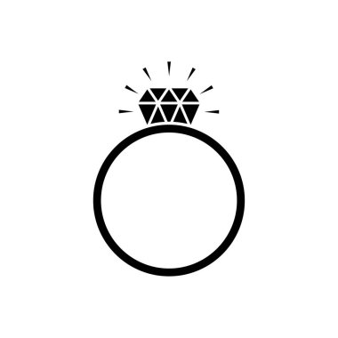 Nişan yüzüğünün silueti. Romantik teklif. Çizgi film tasarımı. El çizimi sanat. Vektör çizimi. Resim yükle.