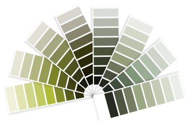 Yeşil renk paleti. Grafik konsepti. Tasarım şablonu. Sanat dekoru. Moda tarzı. Vektör çizimi. Resim yükle. 