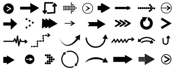 Freccia diversa. Sfondo di navigazione. Simboli astratti del pulsante. Segno del cursore. Illustrazione vettoriale. Immagine stock. — Vettoriale Stock