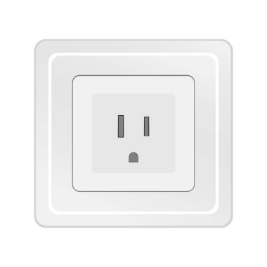 Bizim için gerçekçi bir soket. Teknoloji geçmişi. Elektrik sembolü. İzole bir element. Vektör çizimi. Resim yükle. 