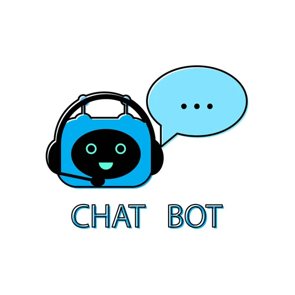 Chat bot icoon. Computer robot.Chat element. Online assistent. Technologie achtergrond. Vector illustratie. Voorraadafbeelding. — Stockvector