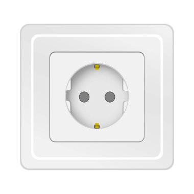 Soket simgesi. Elektrik sembolü. Teknoloji geçmişi. İzole bir element. Ev yapımı. Vektör çizimi. Resim yükle. 