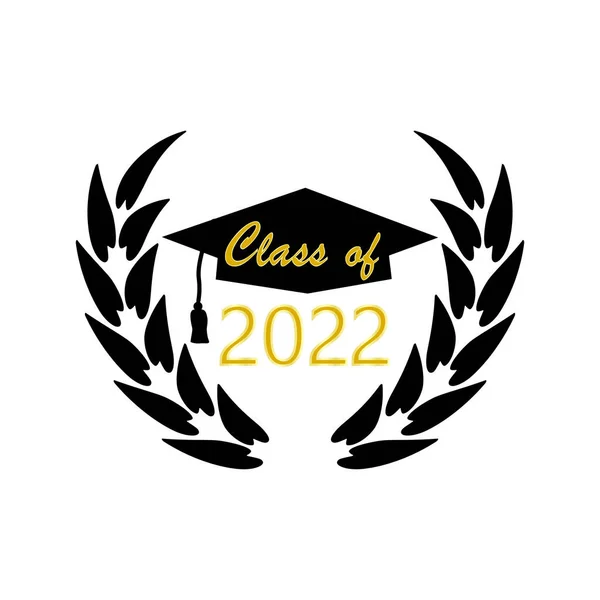 Старший 2022 року. Логотип церемонії випуску. Ілюстрація закінчення коледжу шкільного інституту. Векторні ілюстрації. Зберігати зображення . — стоковий вектор